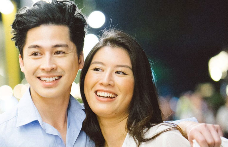 young couple smile after professional teeth whitening 